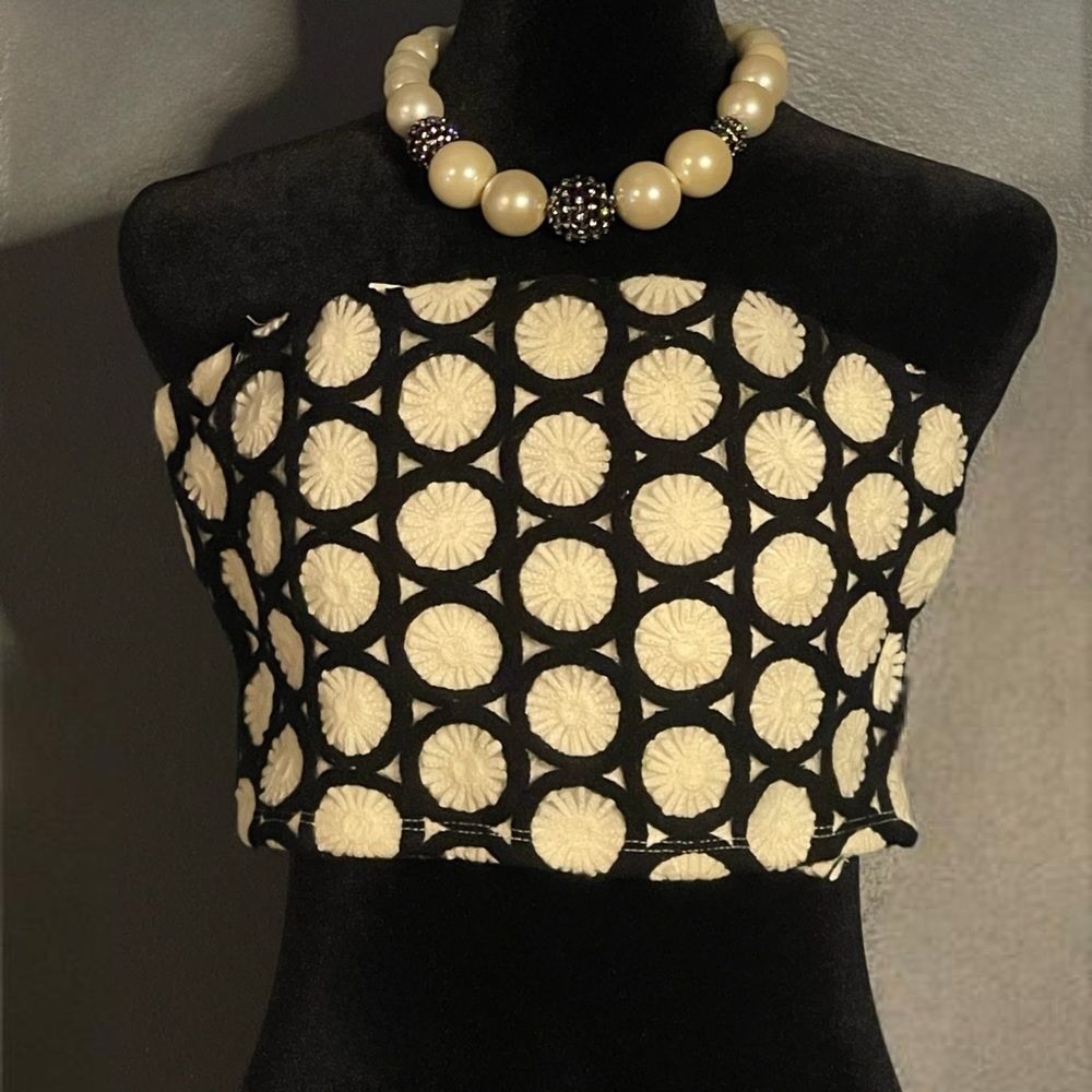 Urban outfitters Black and White Bandeau Crop Top NWOT